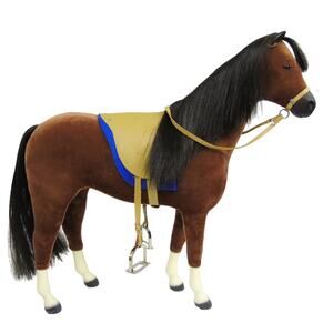 American Girl Doll Horse Penny Pleasant Co Leather Saddle Blanket Reins Lg Brown